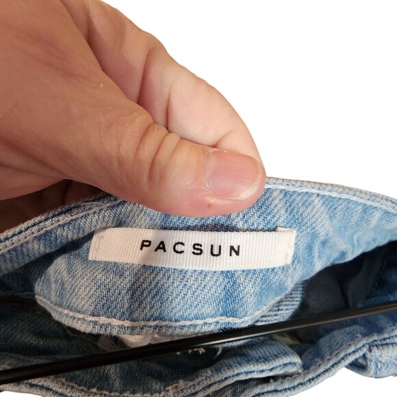 Pacsun Womens Patchwork Denim Mom Shorts High-Waisted Cuffed Size 25 - Picture 3 of 4